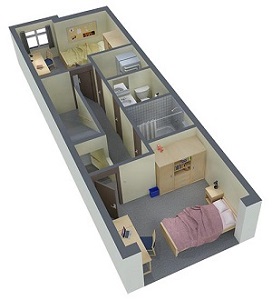 Layout of a townhouse room